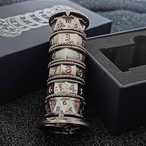 FLUEFOWL Dragonstone Keep Roulette Dice Spinner for DND Dice Set Dragon Metallic DD Dice with Gift Case for DND Game RPG Role Playing Table Game Gifts Bloodstain - Image 5