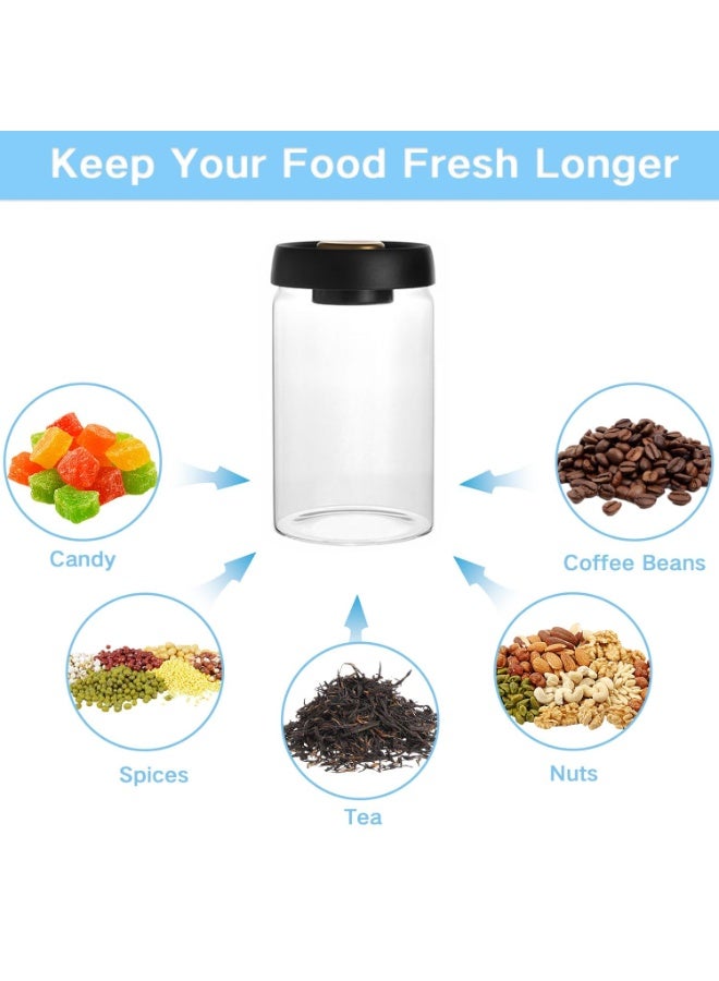 Peachjoy حاويات قهوة زجاجية بوروسيليكات مع أغطية محكمة الإغلاق - 1200 مل/40 أونصة لحفظ الطعام للقهوة، الشاي، السكر، الأرز - Image 2