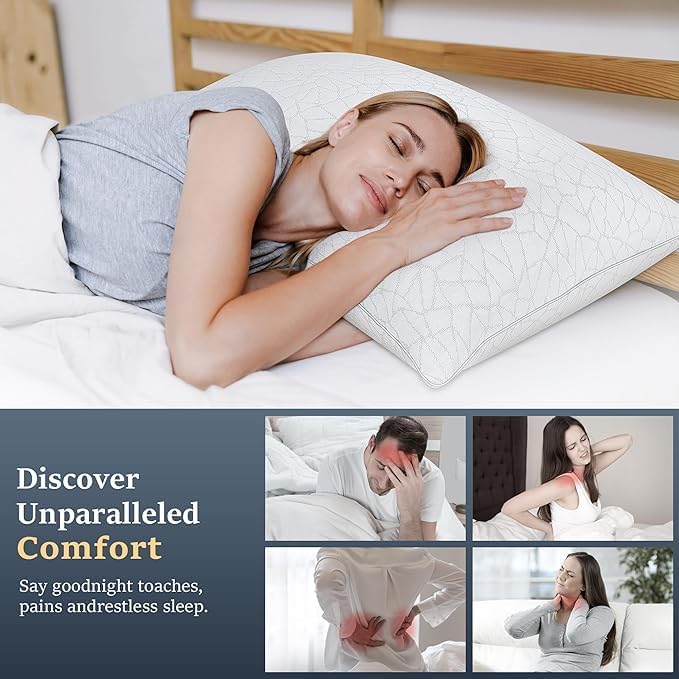 COZSINOOR Bed Pillows Queen Size - Cooling Breathable Premium Down Alternative Pillows Set of 2 for Side, Back, and Stomach Sleepers Hotel Quality Fluffy Soft Microfiber Fill Skin-Friendly - Image 2