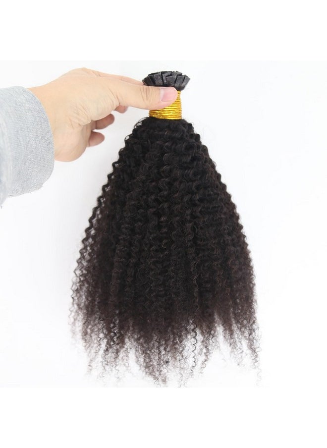 ZigZag Hair Afro Kinky Curly Flat Tip Human Hair Extensions 4B 4C Flat Tip Keratin Hair Extensions 100Strands Hair Extensions Fusion Human Hair Natural Color (4B 4C 18 Inch)  - Image 3