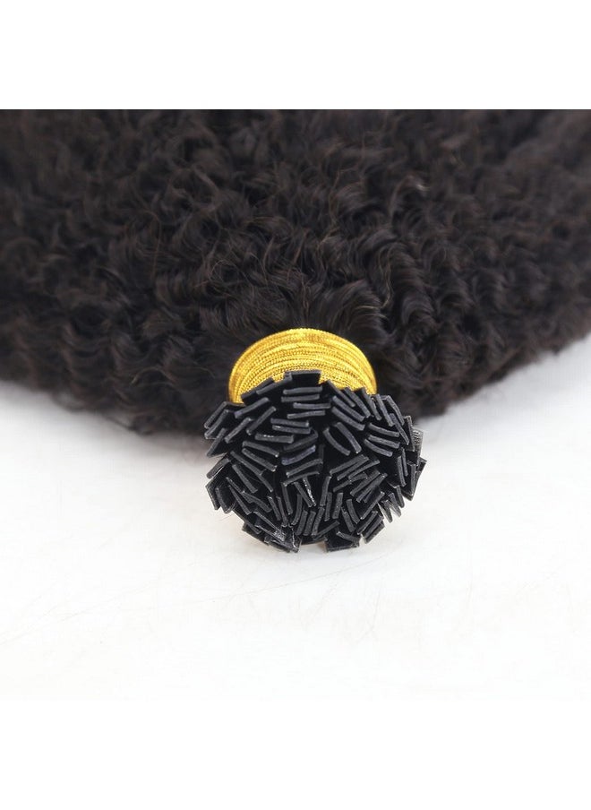 ZigZag Hair Afro Kinky Curly Flat Tip Human Hair Extensions 4B 4C Flat Tip Keratin Hair Extensions 100Strands Hair Extensions Fusion Human Hair Natural Color (4B 4C 18 Inch)  - Image 5