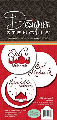Designer Stencils Eid Mubarak Cookie Stencil Set by Designer Stencils