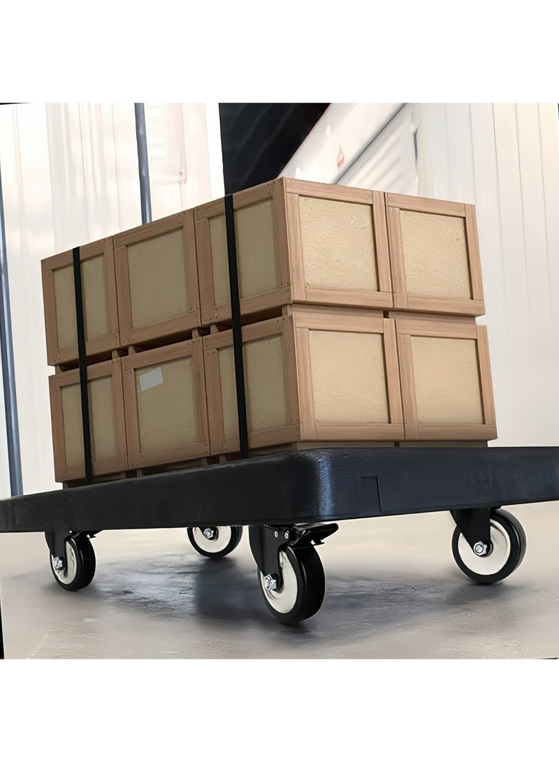 KUTONTECH 4 Pack Heavy Duty Black Swivel Castor Wheels with Rubber Wheels, Max Load 320kg/705lbs, Includes 16 Screws - Durable and Smooth Rolling for Easy Mobility. - Image 5