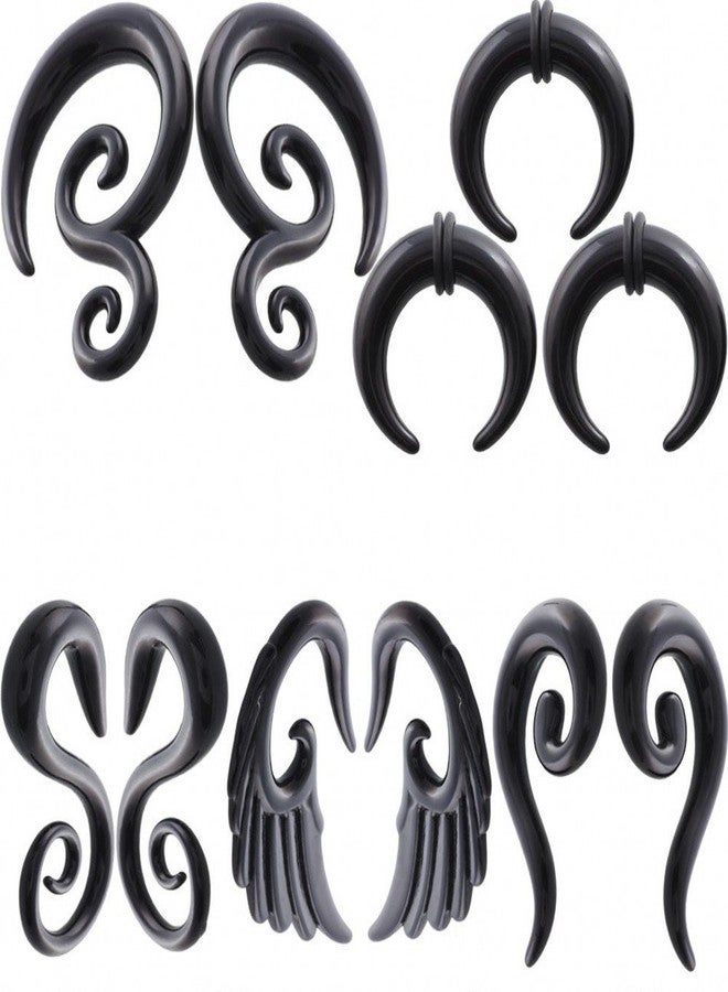 IPINK-5 Pairs Acrylic Spiral Snail Taper Plugs Tunnel Ear Stretcher Expander Kit Plugs 14-00 Gauges (5 Pairs of 8mm(0G)) - Image 1