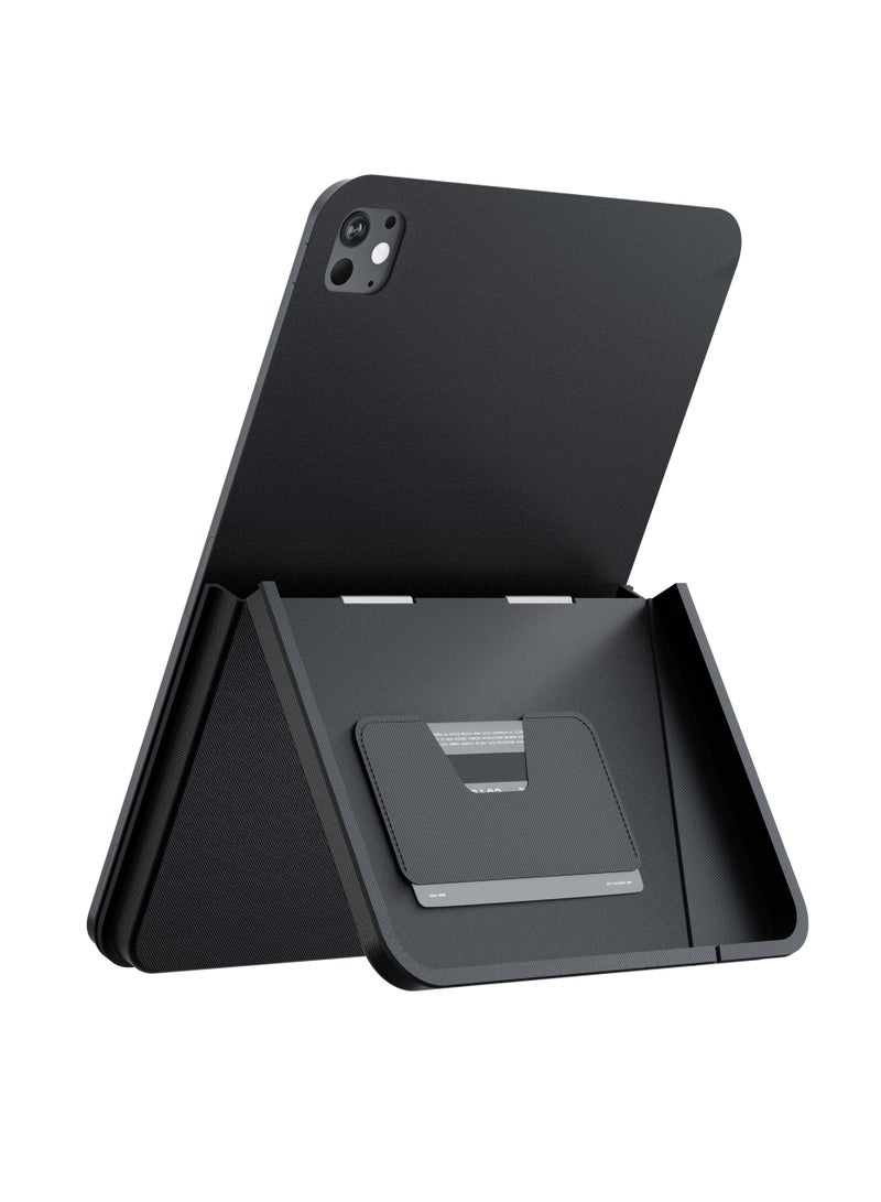 LEVELO Omni 4 In-1 iPad Case with Built-In Hand-Grip for iPad Pro 13" 2024 / Strong Magnetic Hold / Pen Slot Holder / Card Holder - Black  - Image 1