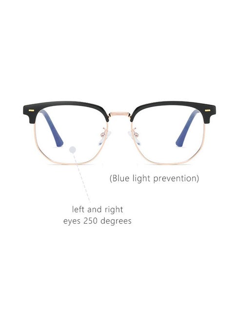 Anti-blue light radiation half-frame literary casual myopia glasses are unisex. （Suitable for 250 degree myopia）
