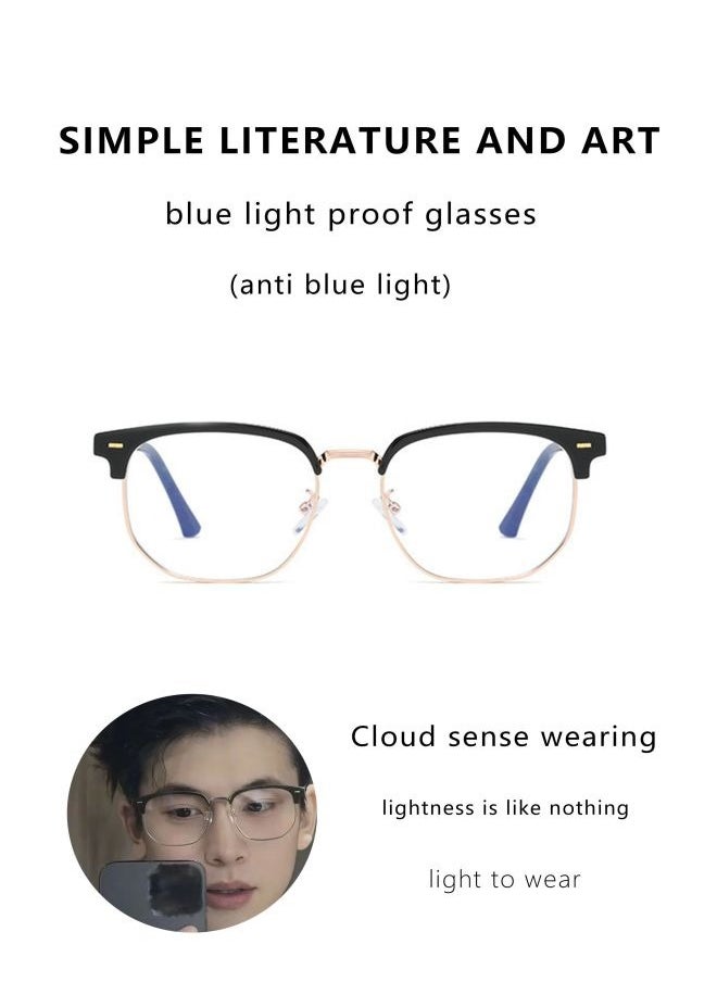 Anti-blue light radiation half-frame literary casual myopia glasses are unisex. （Suitable for 250 degree myopia） - pzsku/Z5CC3C2F185B084D43CC4Z/45/_/1736684616/da7a7b4f-8366-4734-ad01-ba3a401f68ac