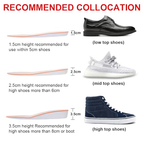 XINIFOOT Height Increase Insole 2.5cm Breathable High Full Shoe Insoles Shoe Inserts Cushion Pads Lift Kits Elevator Insoles for Men US8-12 - Image 4