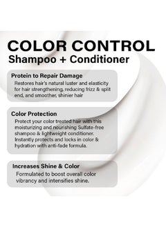 Peter Coppola PETER COPPOLA Color Control Sulfate Free Shampoo & Conditioner For Color Treated Hair - Color Safe Keratin Shampoo & Intensely Hydrating Conditioner, 12 Fl Oz Duo  - Image 4