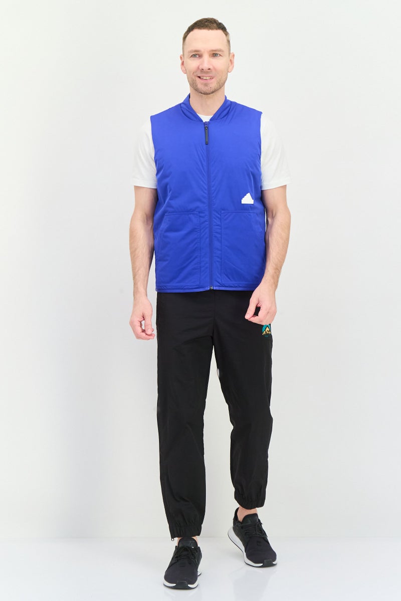 Adidas Men Sportswear Fit Outdoor Jacket Vest, Blue - Image 4