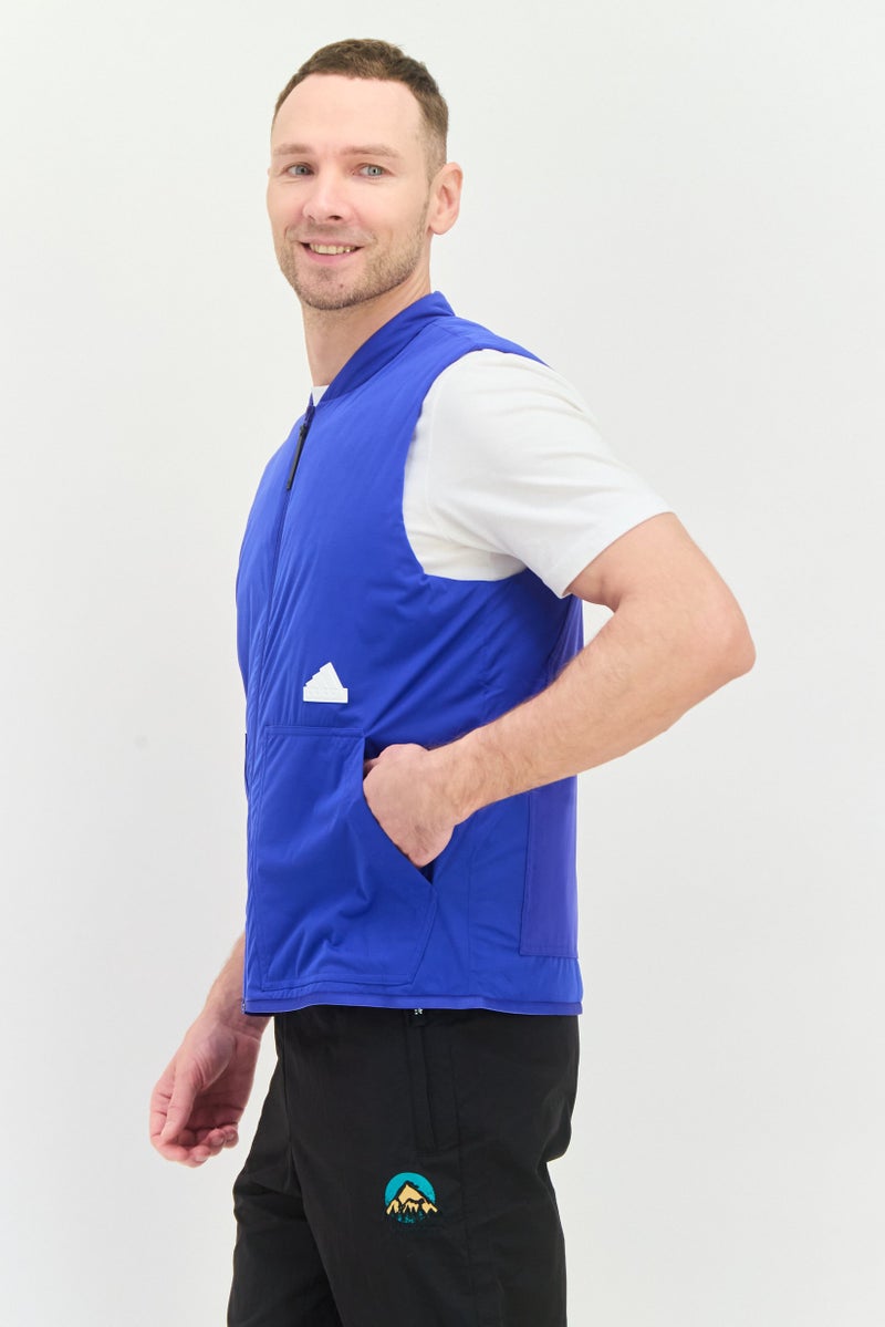 Adidas Men Sportswear Fit Outdoor Jacket Vest, Blue - Image 2