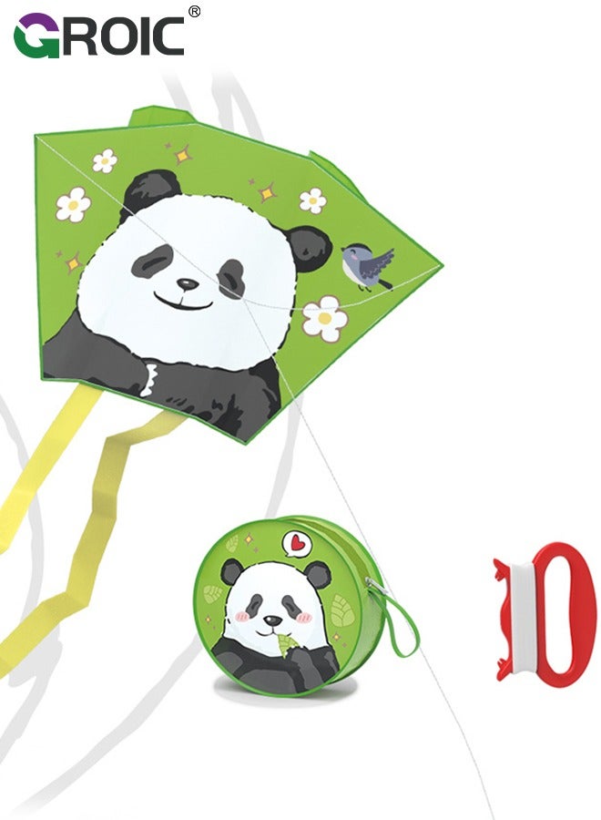 GROIC Easy to Fly Kites for Kids – Cartoon Panda Shape Pocket Flying Kites for Grass, Stable Structure Design, Mini Beach Kites for Beginners, Outdoor Games - Image 1