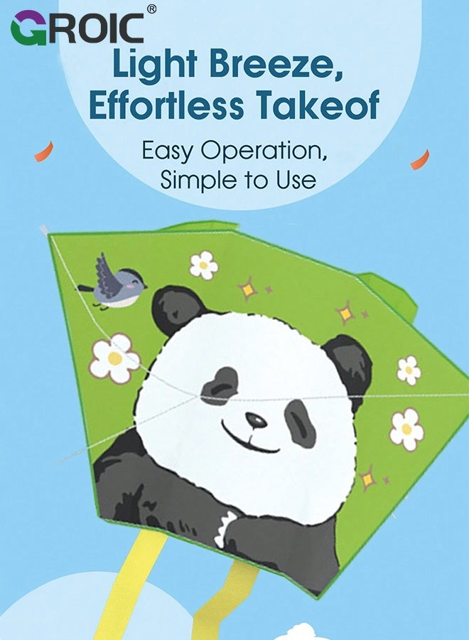 GROIC Easy to Fly Kites for Kids – Cartoon Panda Shape Pocket Flying Kites for Grass, Stable Structure Design, Mini Beach Kites for Beginners, Outdoor Games - Image 4