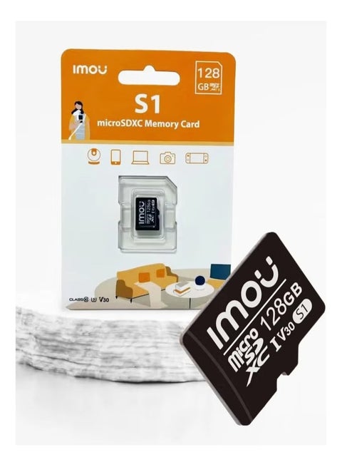 بطاقة الذاكرة IMOU 128GB microSDXC عالية التحمل | فئة 10 U3 V30 | أداء فائق السرعة للهواتف الذكية والكاميرات والطائرات بدون طيار والأجهزة الذكية