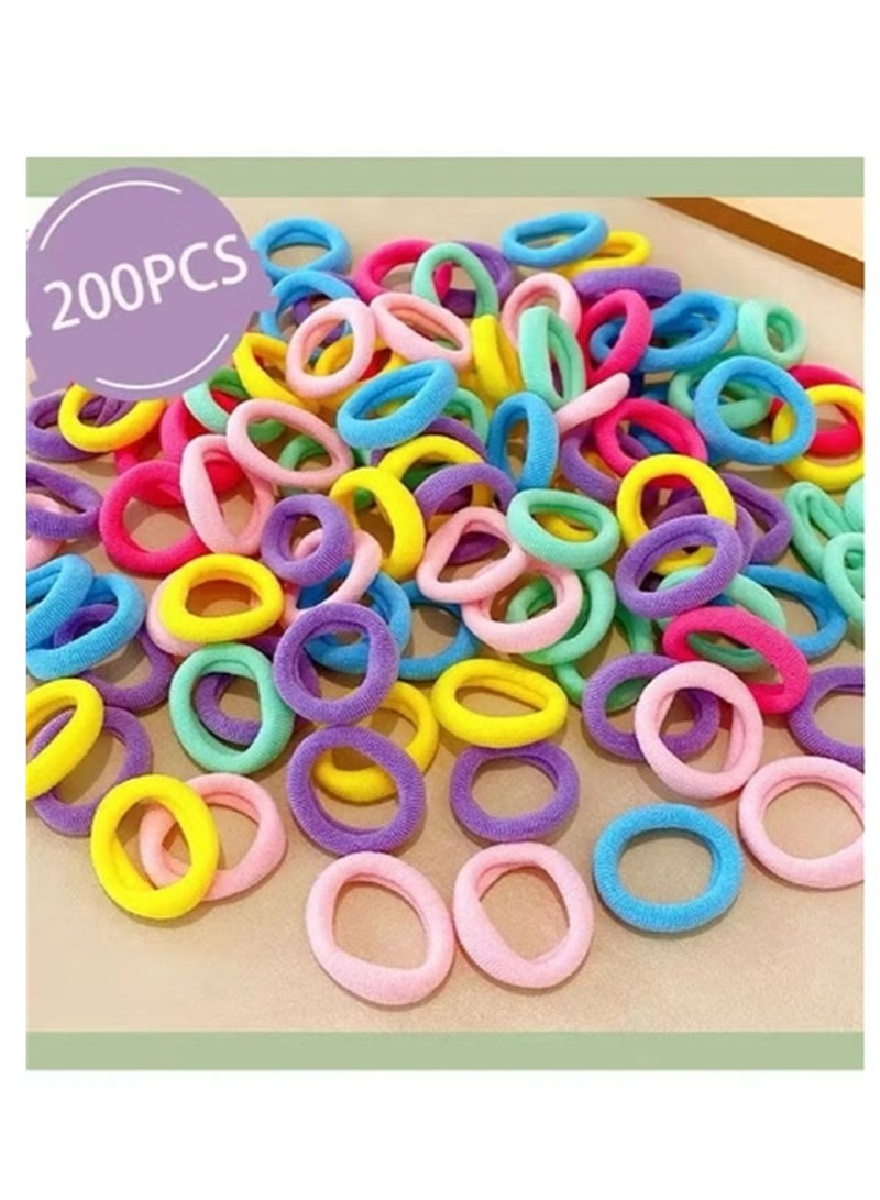 Generic 200 PCS Colorful Soft Mini Hair Ties Kit for Kids, Small Rubber Hair Bands Elastic Ponytail Holders Ties for Little Girl Hair Accessories - Image 1