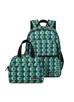 BLACKSTONE 2 Pcs School Bags Backpack Set with Luxury Stripe for Kids Large Capacity Student Book bag Includes Backpack and Lunch Bag School Supplies for Boys Girls Teens  - Image 1