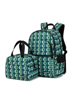BLACKSTONE 2 Pcs School Bags Backpack Set with Luxury Stripe for Kids Large Capacity Student Book bag Includes Backpack and Lunch Bag School Supplies for Boys Girls Teens  - Image 2