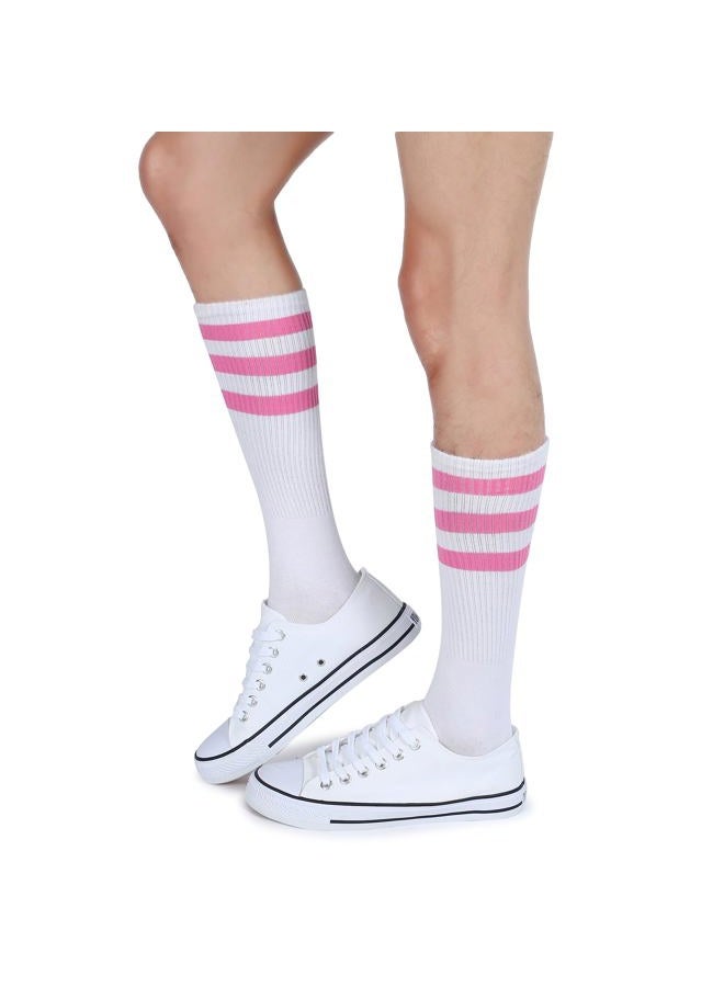 Leotruny Over the Calf Tube Socks (X02-White/Pink) - Image 2