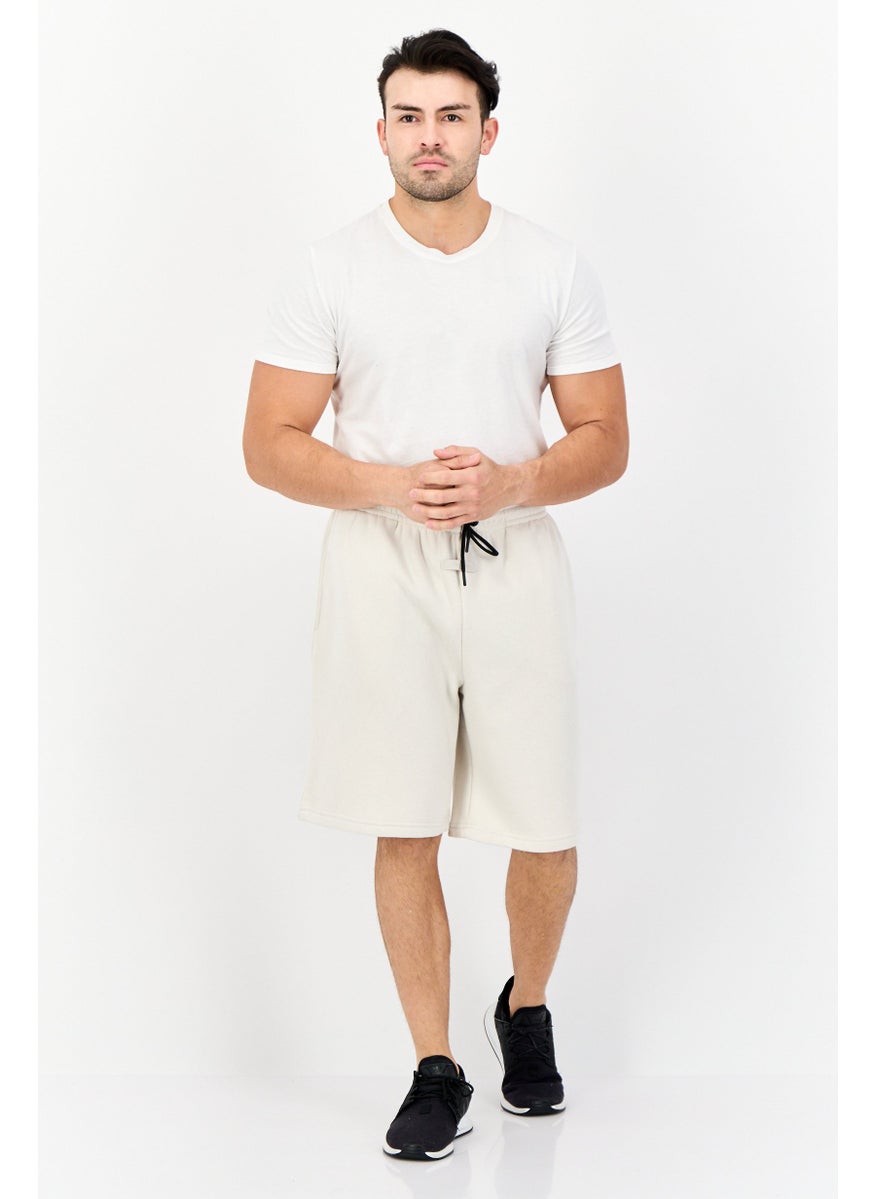 Algspar Men Brand Logo Basic Short, Cream  - Image 3