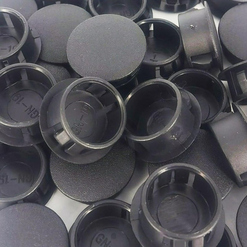 Alamic Hole Plugs 3/4" Plastic Flush Type Hole Plugs for Hole Snap in Locking Hole Tube Screw Caps Drilling Cover Plugs Fastener Covers for Kitchen Cabinet Furniture Black 30 Pack - Black - Image 4