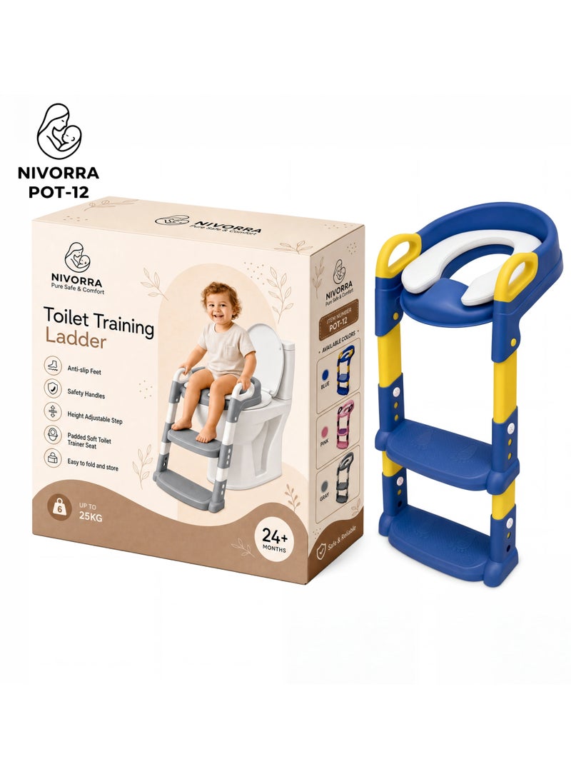NIVORRA Premium Toddler Toilet Training Ladder with Soft Cushion & Adjustable Steps - Image 3