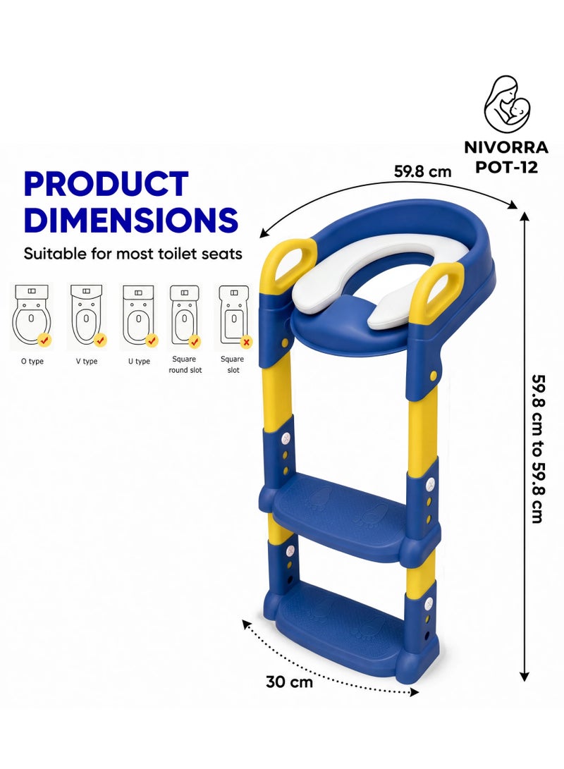 NIVORRA Premium Toddler Toilet Training Ladder with Soft Cushion & Adjustable Steps - Image 4