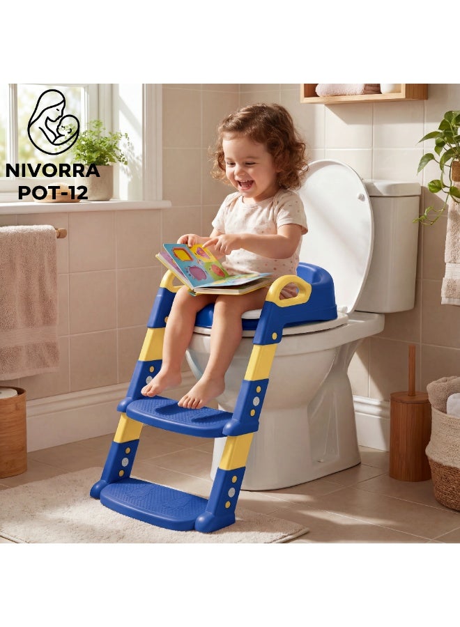 NIVORRA Premium Toddler Toilet Training Ladder with Soft Cushion & Adjustable Steps - Image 2