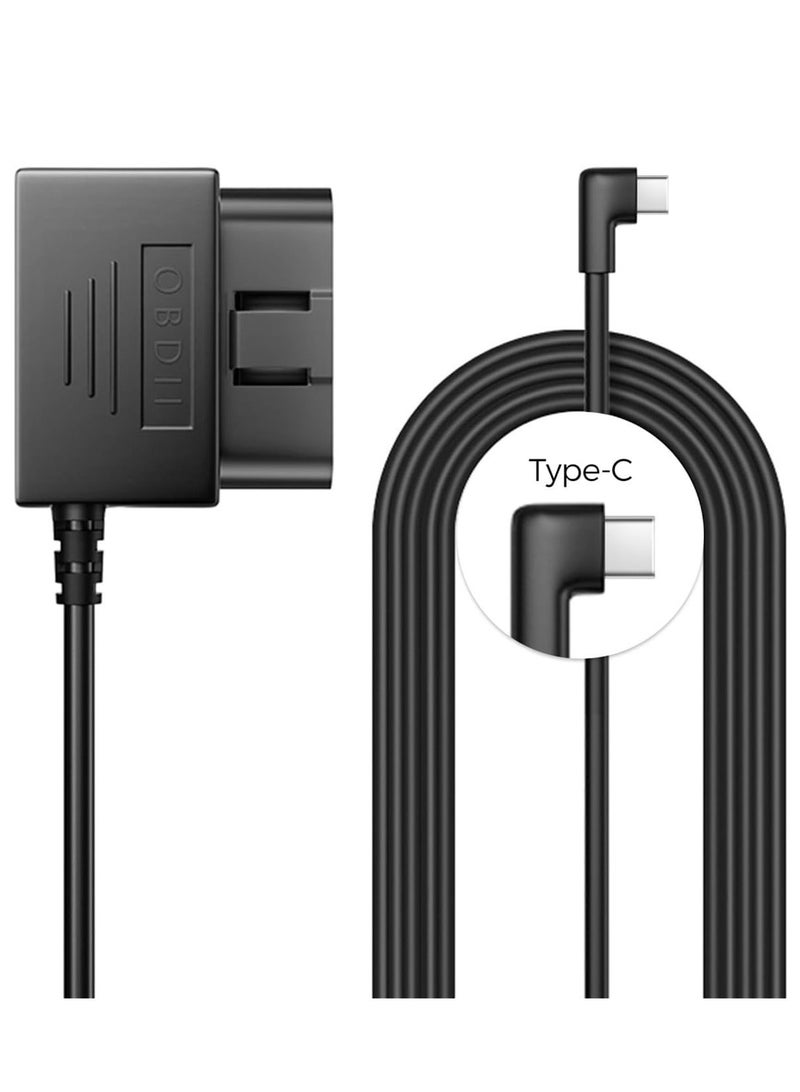 Arabest Type C Port OBD Hardwire Kit for Dash Cam, Easy to Install, Support Parking Mode, 11FT 12V-24V to 5V Power Cable for Car Camera with Type C Port, Low Voltage Protection - Image 1