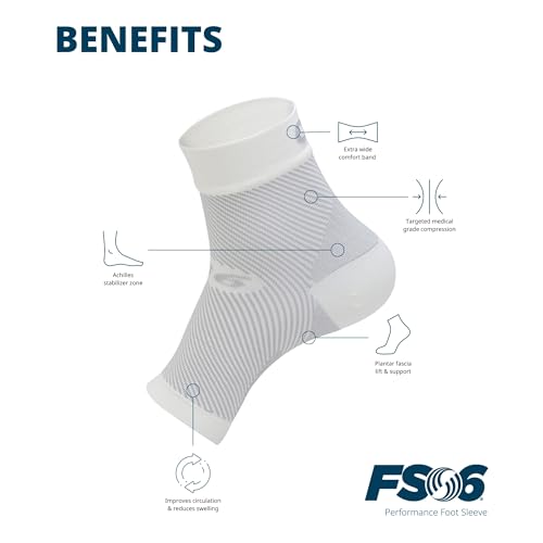 OS1st FS6 Plantar Fasciitis Foot Sleeve – Compression Sock for Heel & Arch Support, Pain Relief, Injury Recovery, Moisture-Wicking Fabric – Medical Grade Compression for Men & Women - Image 4
