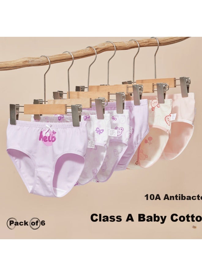 Fenteng Girls' Cotton Underwear, Pure Cotton Class A, Toddler To Kids, Ages 3-12, Triangle Briefs