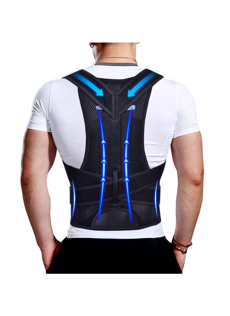 YOUGE Upgraded Posture Corrector Back Brace for Men and Women, New Version Lumbar Support for Posture Improving and Pain Relief, Full Back Support for Neck, Shoulder, Waist Pain (L)  - Image 1
