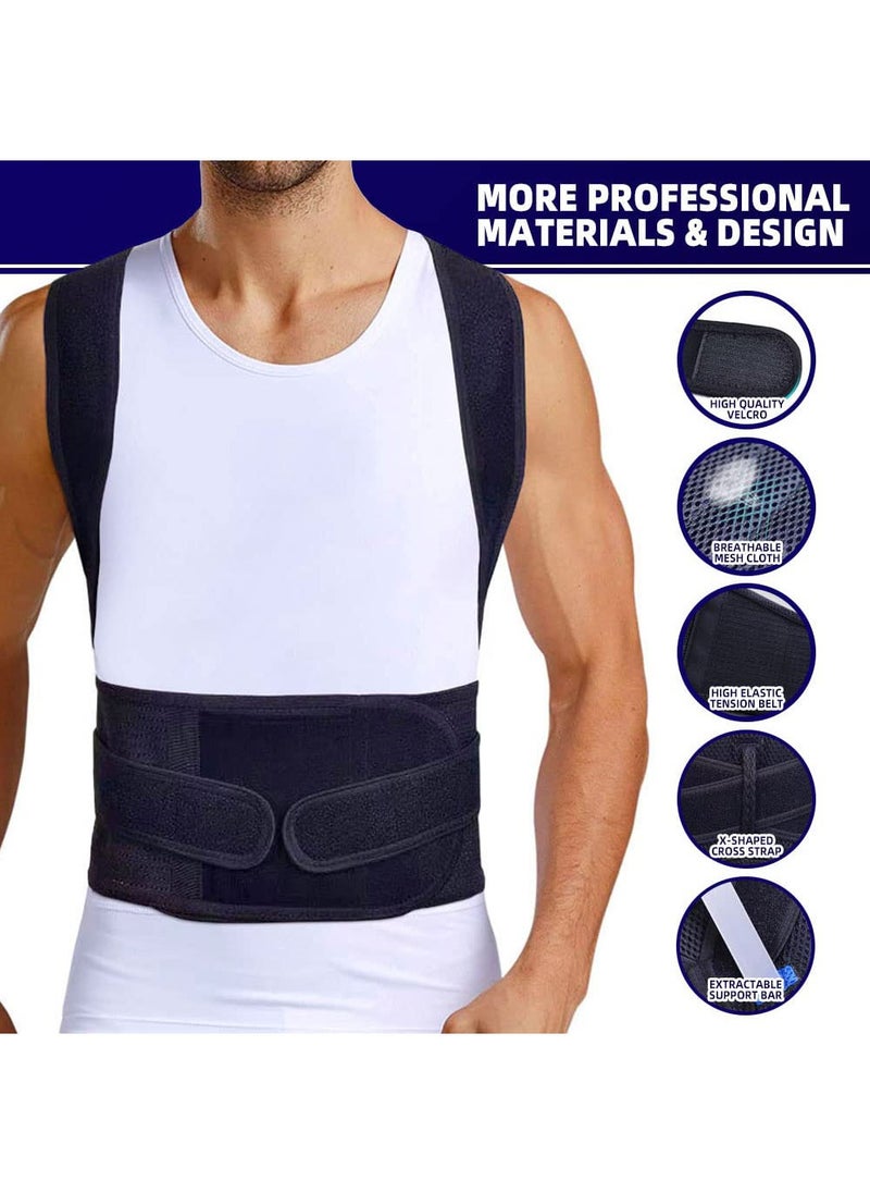YOUGE Upgraded Posture Corrector Back Brace for Men and Women, New Version Lumbar Support for Posture Improving and Pain Relief, Full Back Support for Neck, Shoulder, Waist Pain (L)  - Image 5