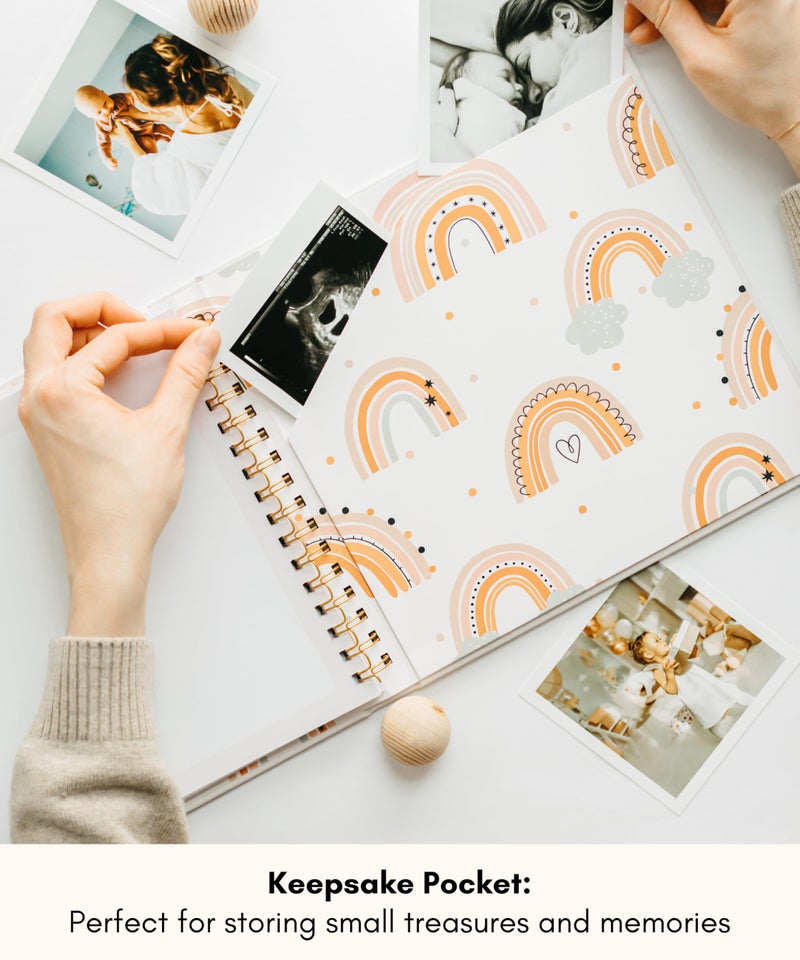 Lamare Baby Memory Book â€“ Babyâ€™s First Year Keepsake Journal, Baby Milestone Book, & Baby Scrapbook - Image 5