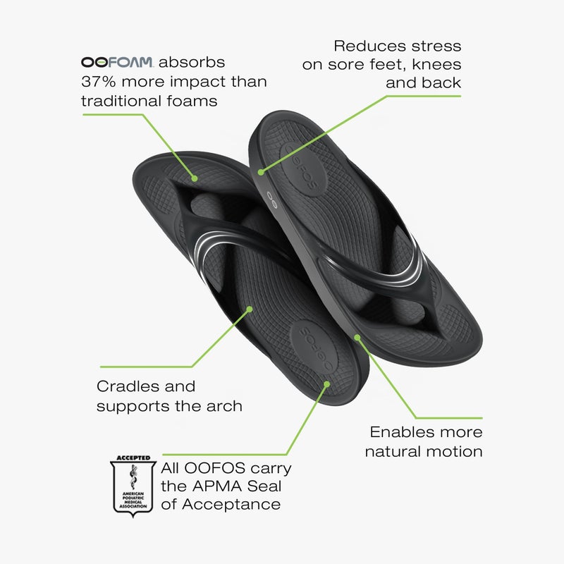 OOFOS OOlala Recovery Sandal, Black - Womenâ€™s Size 7 - Image 4