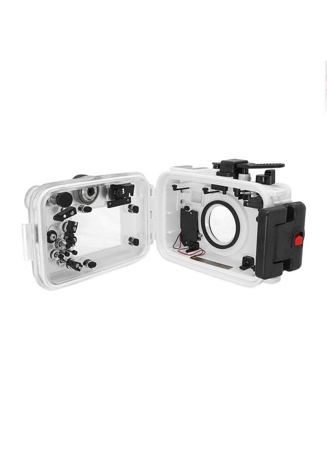 HolaFoto - SeaFrogs [60m/195ft] Professional Underwater Camera Scuba Case Waterproof Diving Housing for Olympus Tough TG-6 tg6, w/Inbuilt Leak Detection Sensor, Vacuum Pump Interface - White - Image 1
