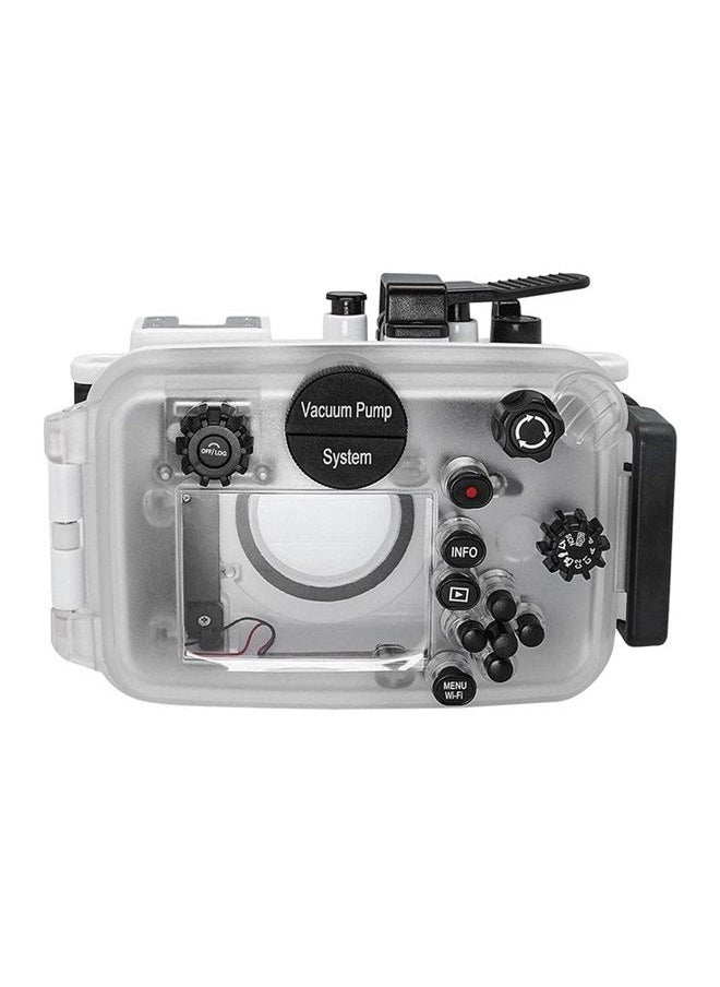 HolaFoto - SeaFrogs [60m/195ft] Professional Underwater Camera Scuba Case Waterproof Diving Housing for Olympus Tough TG-6 tg6, w/Inbuilt Leak Detection Sensor, Vacuum Pump Interface - White - Image 1