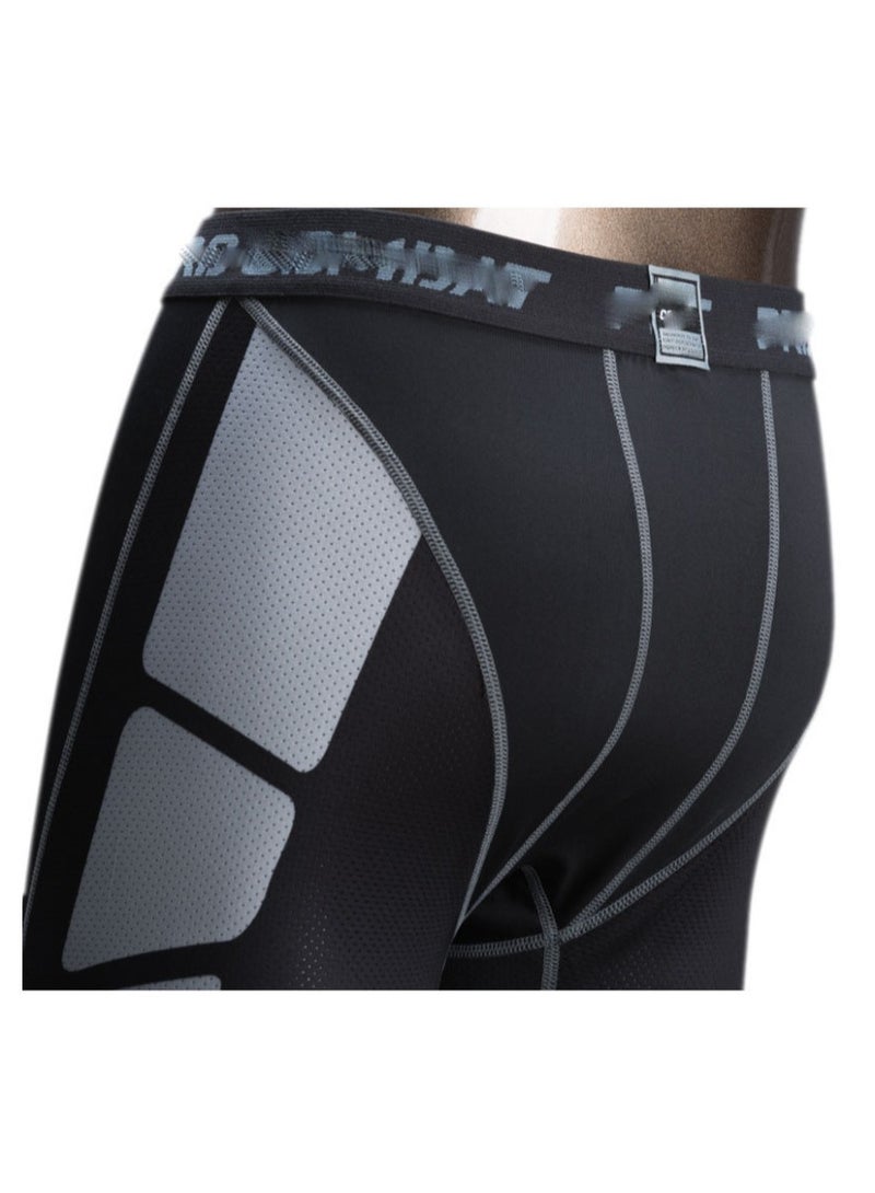 Combat Men's compression shorts, tight-fitting, breathable, quick-drying stretch shorts, fitness running training shorts, comfortable running shorts, made of moisture-wicking fabric - mid-rise design, comfortable running shorts, made of moisture-wicking fabric (black) - L - Image 4