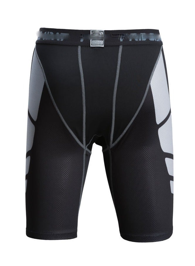 Combat Men's compression shorts, tight-fitting, breathable, quick-drying stretch shorts, fitness running training shorts, comfortable running shorts, made of moisture-wicking fabric - mid-rise design, comfortable running shorts, made of moisture-wicking fabric (black) - L - Image 1