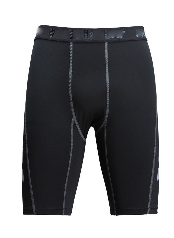 Combat Men's compression shorts, tight-fitting, breathable, quick-drying stretch shorts, fitness running training shorts, comfortable running shorts, made of moisture-wicking fabric - mid-rise design, comfortable running shorts, made of moisture-wicking fabric (black) - L - Image 2