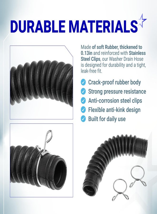 BlueStars AEM73213001 Washer Drain Hose Compatible with LG Washing Machines Replaces 2134394 5251FA1699P AH3617213 EA3617213 PS3617213 Tub-to-Pump Drain Hose with Stainless Steel Hose Clamps - Image 5