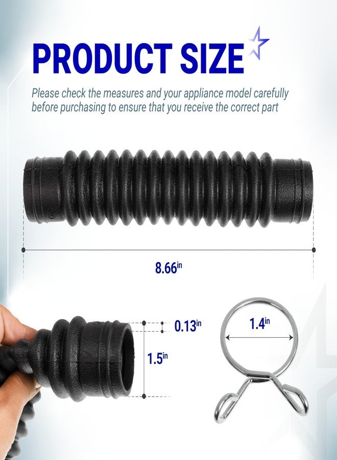 BlueStars AEM73213001 Washer Drain Hose Compatible with LG Washing Machines Replaces 2134394 5251FA1699P AH3617213 EA3617213 PS3617213 Tub-to-Pump Drain Hose with Stainless Steel Hose Clamps - Image 2