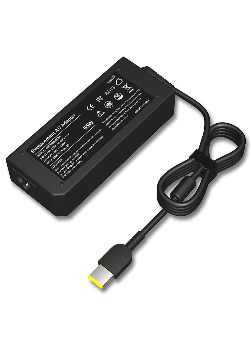 Generic - 65W 20V 3.25A Replacement AC Adapter for Lenovo Z40 Z50 Z50-70 G40 G50 G50-70 G50- ThinkPad T440 T450 T460 T470 L440 L460 L470 T540 T560 X270 X250 X240 X230 Power Supply Cord 【Yellow Square Tip】 - Image 1