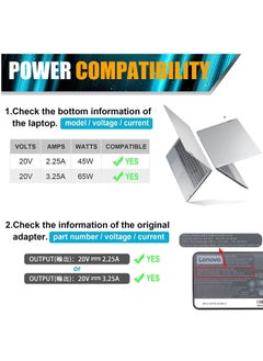 Generic 65W 20V 3.25A Replacement AC Adapter for Lenovo Z40 Z50 Z50-70 G40 G50 G50-70 G50- ThinkPad T440 T450 T460 T470 L440 L460 L470 T540 T560 X270 X250 X240 X230 Power Supply Cord 【Yellow Square Tip】  - Image 4