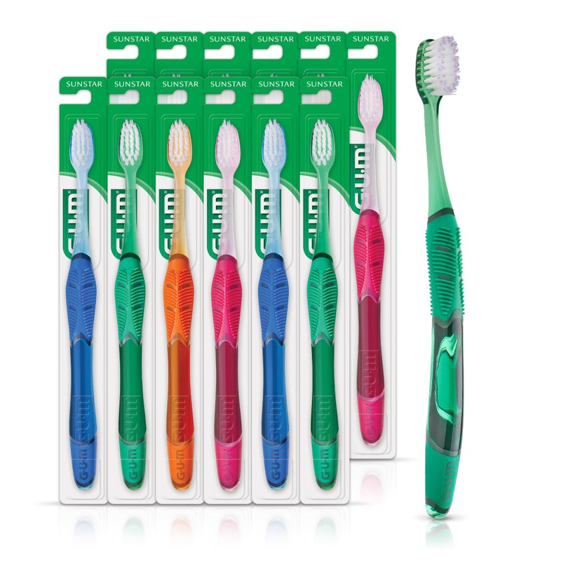 GUM Technique Deep Clean Toothbrush - Compact Soft - Soft Toothbrushes for Adults with Sensitive Gums - Extra Fine Bristles, 1ct (12pk) - Image 1