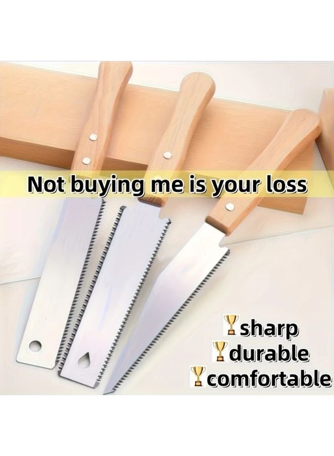 Double Sided Japanese Hand Saw SK5 Steel Blade 6 Inch Woodworking Tool - Image 2