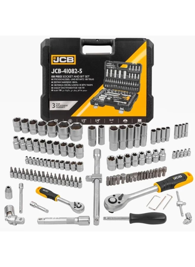 JCB Tool set: 108 pcs. 1/4" & 1/2" (6-
sided) (4-32 mm) - Image 2