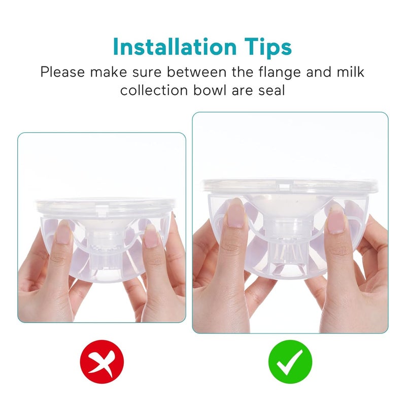 Paruu P16 Replacement Full Set Collector Cup Only Compatible with P16 Wearable Breast Pump 150ml 24mm Flange Original Accessories - Image 5