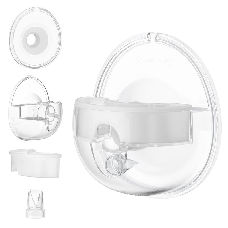Paruu P16 Replacement Full Set Collector Cup Only Compatible with P16 Wearable Breast Pump 150ml 24mm Flange Original Accessories - Image 1