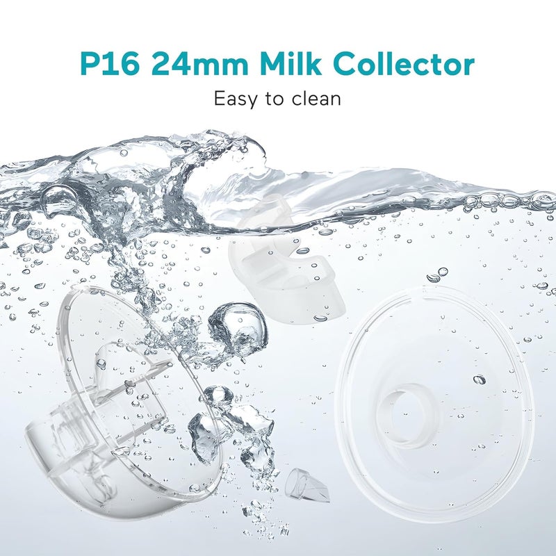 Paruu P16 Replacement Full Set Collector Cup Only Compatible with P16 Wearable Breast Pump 150ml 24mm Flange Original Accessories - Image 3