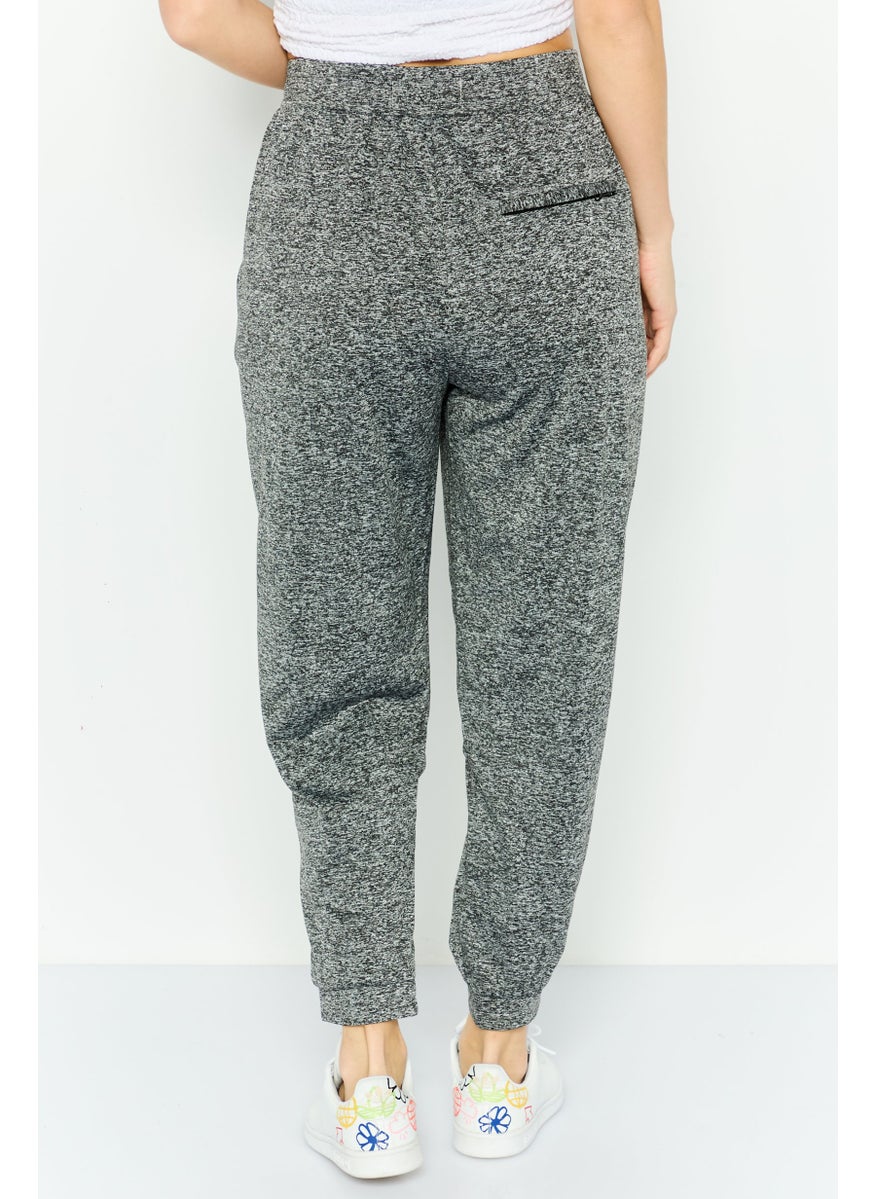 KANGOL Women Regular Fit Heather Jogger Pants, Dark Grey  - Image 4